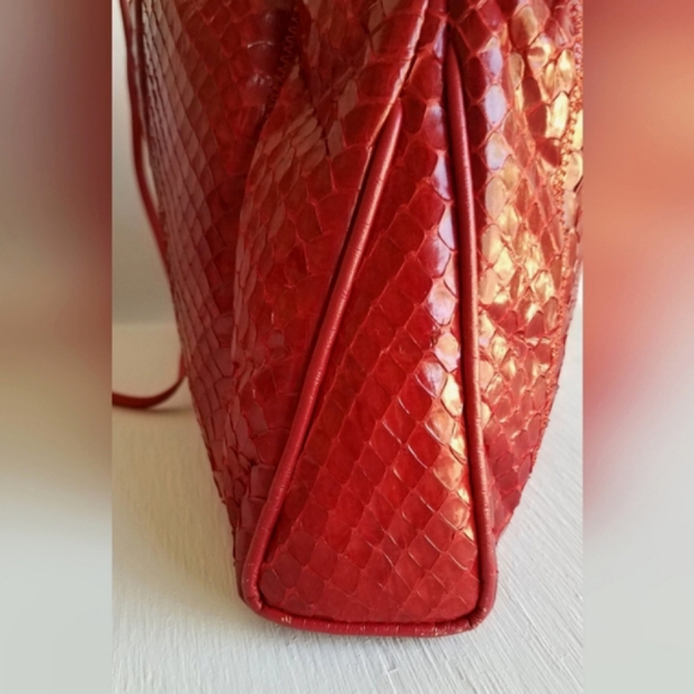 Vintage Palizzio Genuine Leather & Snakeskin Crossbody Hand Bag ⭐️⭐️ - Picture 9 of 16